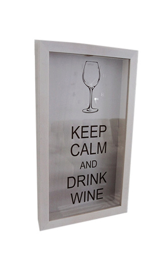 фото Box for wine corks Keep Calm And Drink Wine Bleached Oak