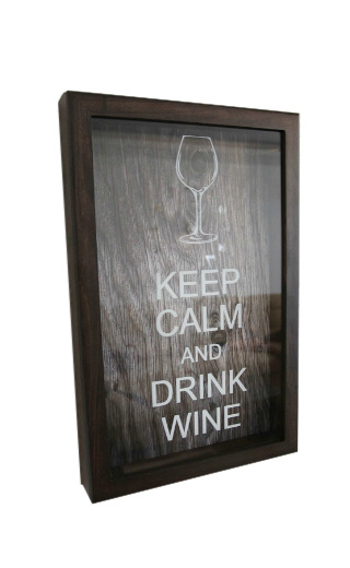 фото Box for wine corks Keep Calm And Drink Wine Wenge Small