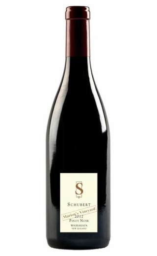 фото вино Schubert Pinot Noir Marion’s Vineyard Wairarapa 2012 0,75 л